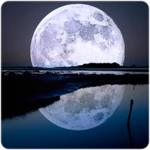 beautiful moon. wallpaper. android application logo